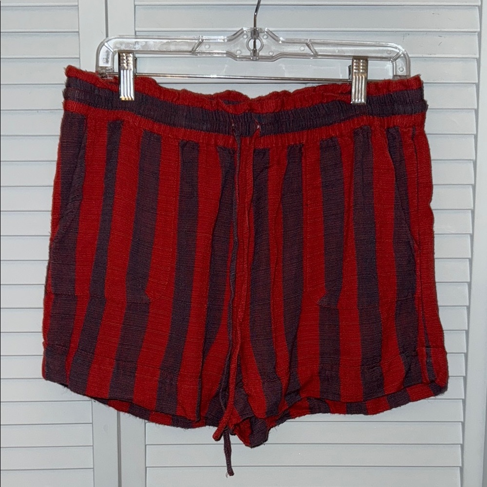 Urban Outfitters Red and charcoal Striped Shorts